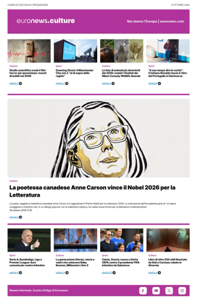 Cover of Euronews Culture and Sport (Italian)