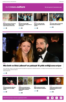 Cover of Euronews Culture and Sport (Turkish) Compiled Edition
