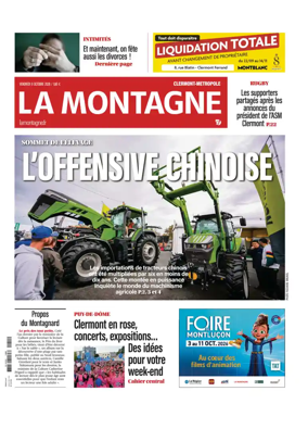 Cover of La Montagne (Clermont-Metropole)