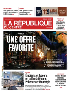 Cover of La Republique du Centre (Orleans - Loiret))