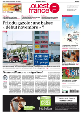 Cover of Ouest France (Auray)