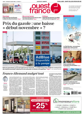 Cover of Ouest France (Challans / Saint-Gilles-Croix-de-Vie)