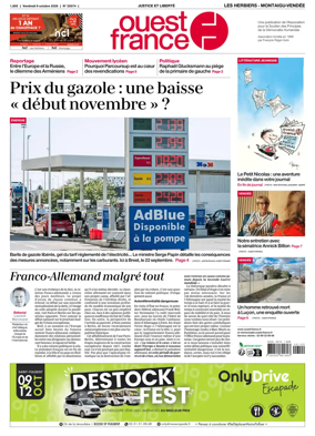Cover of Ouest France (Les Herbiers / Montaigu)