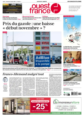 Cover of Ouest France (Les Sables-d'Olonne)