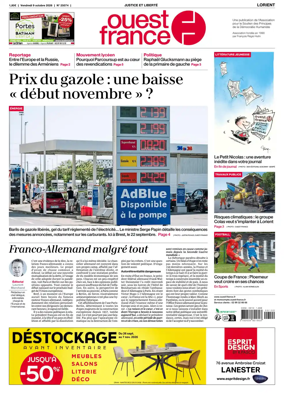 Cover of Ouest France (Lorient)