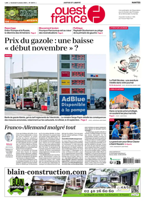 Cover of Ouest France (Nantes)