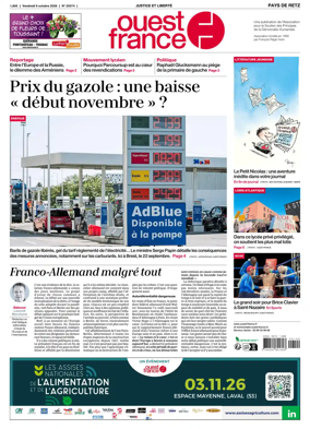 Cover of Ouest France (Pornic / Pays de Retz)