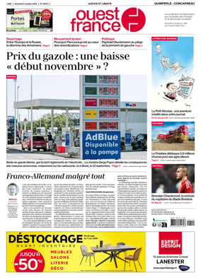 Cover of Ouest-France (Quimperle Concarneau)