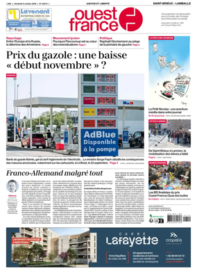 Cover of Ouest-France (Saint-Brieuc Lamballe)