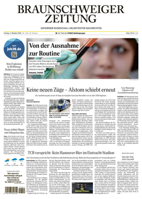 Cover of Braunschweiger Zeitung (Helmstedter Nachrichten)