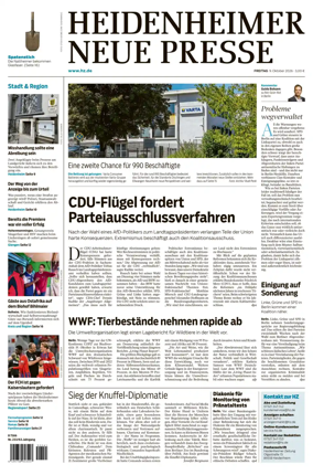 Cover of Heidenheimer Neue Presse