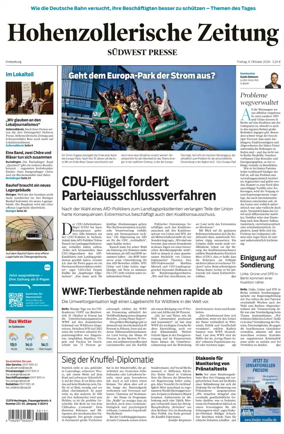Cover of Hohenzollerische Zeitung
