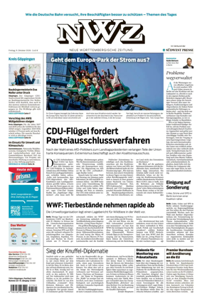 Cover of NWZ – Neue Wurttembergische Zeitung