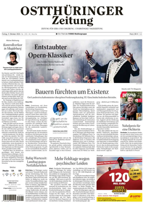 Cover of Ostthuringer Zeitung (Gera)