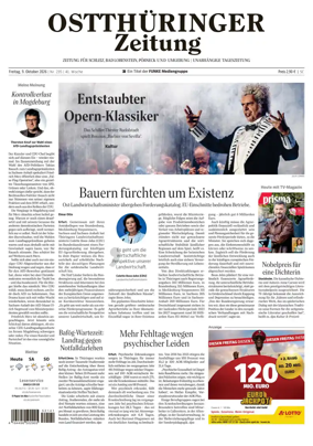 Cover of Ostthuringer Zeitung (Posneck)