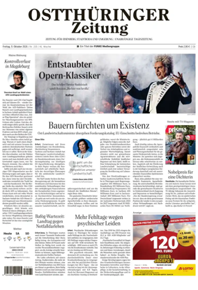 Cover of Ostthuringer Zeitung (Saale-Holzland-Kreis)