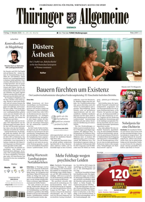 Cover of Thuringer Allgemeine (Eisenach)