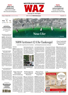 Cover of Westdeutsche Allgemeine Zeitung (Hattingen)