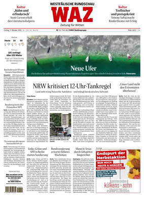 Cover of Westdeutsche Allgemeine Zeitung (Witten)