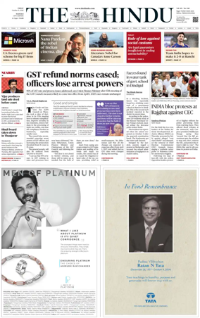 Cover of The Hindu (Madurai)