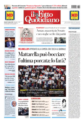 Cover of Il Fatto Quotidiano