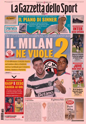 Cover of La Gazzetta dello Sport