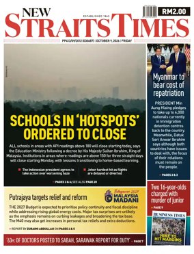 Cover of New Straits Times