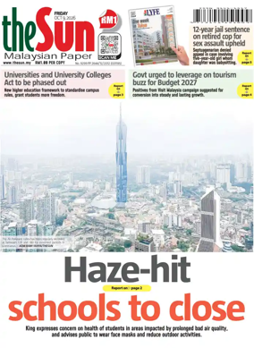 Cover of The Sun (Malaysia)