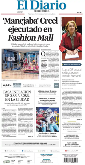 Cover of El Diario de Chihuahua