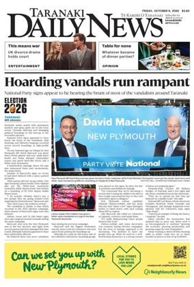 Cover of Taranaki Daily News