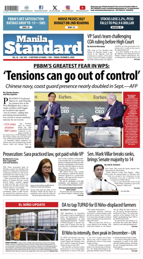 Cover of Manila Standard