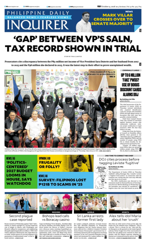 Cover of Philippine Daily Inquirer
