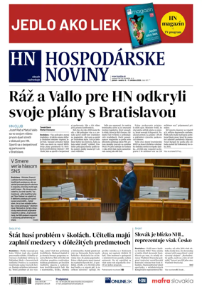 Cover of Hospodarske noviny