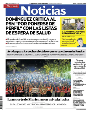 Cover of Diario de Noticias (Spain)