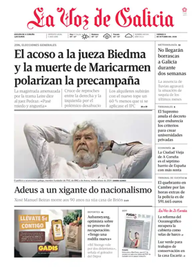 Cover of La Voz de Galicia (A Coruna)