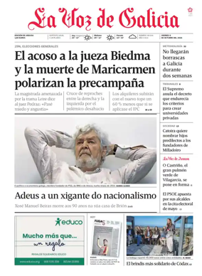 Cover of La Voz de Galicia (Arousa)