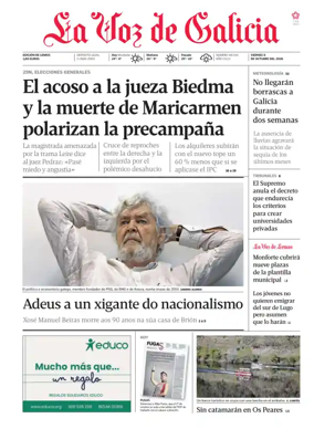 Cover of La Voz de Galicia (Monforte)
