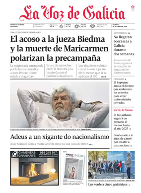 Cover of La Voz de Galicia (Ourense)