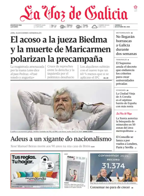 Cover of La Voz de Galicia (Vigo)