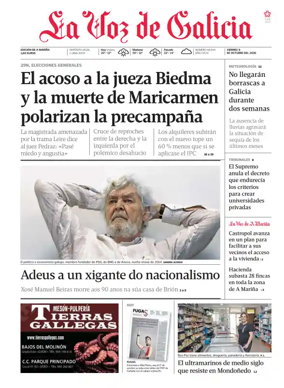 Cover of La Voz de Galicia (Viveiro)