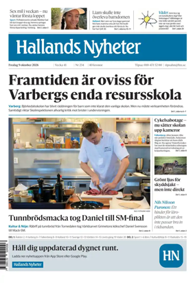 Cover of Hallands Nyheter