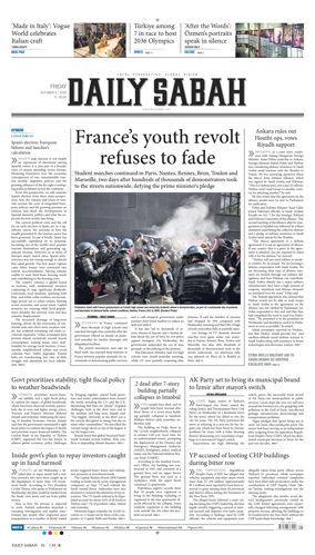 Cover of Daily Sabah (Turkey)