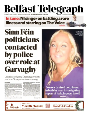 Cover of Belfast Telegraph