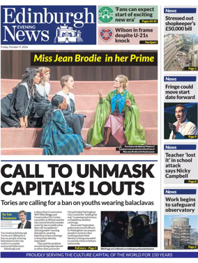 Cover of Edinburgh Evening News