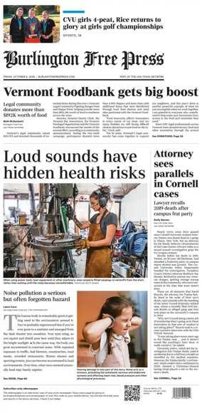 Cover of Burlington Free Press
