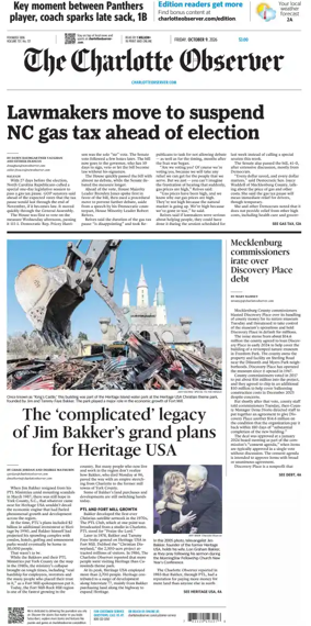 Cover of The Charlotte Observer