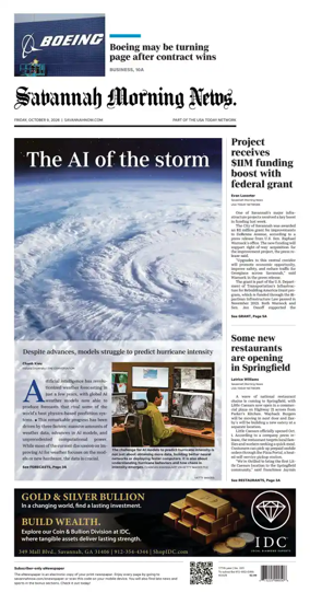 Cover of Savannah Morning News