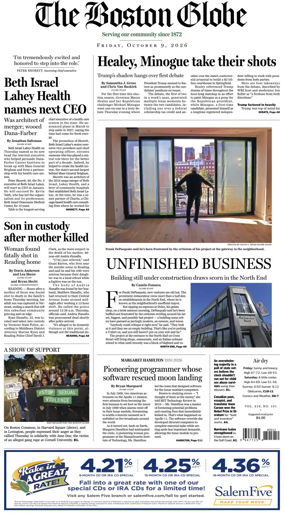 Cover of The Boston Globe