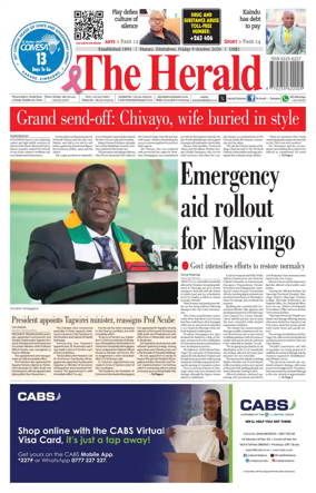 Cover of The Herald (Zimbabwe)