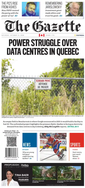 Cover of Montreal Gazette